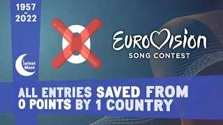 All Eurovision Songs Saved from 0 Points by 1 Country (1957-2022)