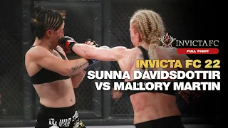 FULL FIGHT | Sunna Davíðsdóttir and Mallory Martin battle it out for FOTN | Invicta FC 22