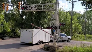 Railroad Crossing Gate Hits Truck! Plus Red Light and Gaterunners, Terre Haute, IN