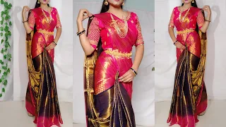 Saree wearing new elegant style for any  party/function//How to wear saree beautifully/Saree Draping
