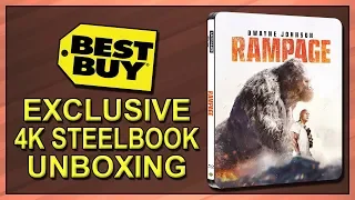 Rampage Best Buy Exclusive 4K+2D Blu-ray SteelBook Unboxing