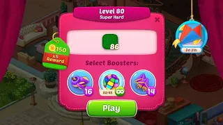 Homescapes  level 80 gameplay No boosters