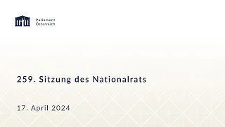 259. Sitzung des Nationalrates