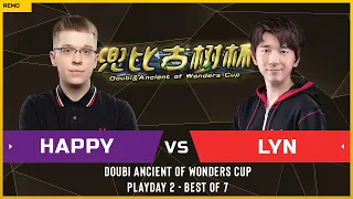 WC3 - Doubi Ancient of Wonders Cup - Playday 2: [UD] Happy vs Lyn [ORC]