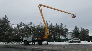 Автовышка ВС-22.01 подъем на полный вылет.