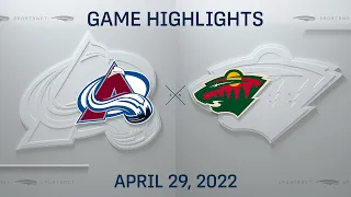 NHL Highlights | Avalanche vs. Wild - Apr 29, 2022