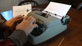 1959 Smith-Corona Sterling typewriter at work