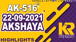 AKSHAYA AK-516 | 22.09.2021 | TODAY LOTTERY RESULT|Kerala Lottery Result Today|LIVE RESULT| PART2