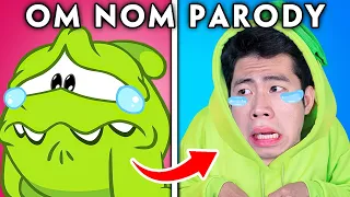 OM NOM CARTOON IN REAL LIFE! (OM NOM FUNNY ANIMATED PARODY) | Om Nom & Cut the Rope Parody