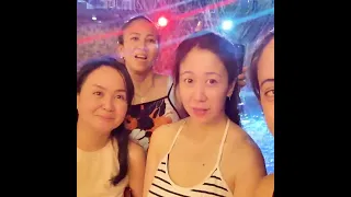 Night Swimming with Family Celebrating Birthdays at Calamba laguna. Philippines Vacation.2023