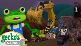 Muddy Excavator Repair & Rescue | Gecko the Mechanic | Vehicle Repair Cartoons