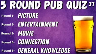 Virtual Pub Quiz 5 Rounds Picture, Entertainment, Movie , Connection and General Knowledge No.37