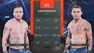 Justin Gaethje Vs. Dustin Poirier : EA Sports UFC 5 Simulations : UFC 5 Gameplay (PS5)