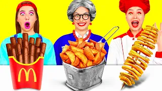 Me vs Grandma Cooking Challenge | Amazing Kitchen Recipes by BaRaDa Challenge