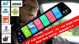 12" Car DVR - Mirror whit camera, GPS navigation, 4G, wifi,  Bildilla Magasin