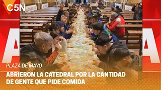 CIENTOS de PERSONAS piden un PLATO de COMIDA: abrieron la CATEDRAL por la CANTIDAD de GENTE