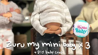 Barbie - Zuru my mini baby 5 surprise ball Unboxing plus craft Barbie doll Aesthetic Ken Role play