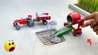 diy tractor mini concrete mixer machine| science project| @sunfarming7533 @sanocreator