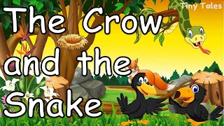 The Crow and the Snake Moral Story in English with Subtitles | Tiny Tales | 1 minute stories