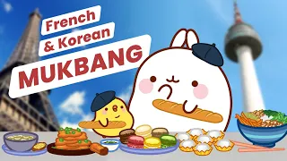 Funny Cartoon MUKBANG | Testing French and Korean Food 🤤