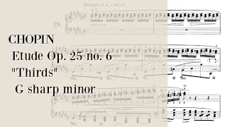 CHOPIN Etude Op. 25 no. 6 "Thirds" in G sharp minor - Sheet Music/Music score