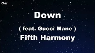 Down ft. Gucci Mane - Fifth Harmony Karaoke 【No Guide Melody】 Instrumental