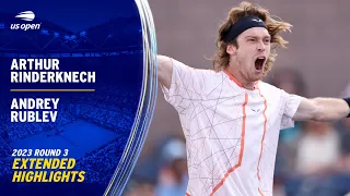 Arthur Rinderknech vs. Andrey Rublev Extended Highlights | 2023 US Open Round 3