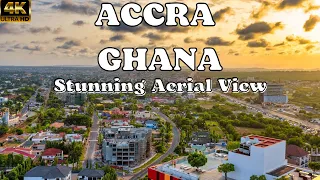The Capital and Largest City of Ghana: Accra [4K Aerial View by Drone with Calming Music]