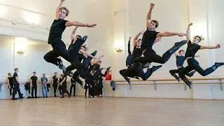 Fragments of the rehearsal of Polovtsian dances. Igor Moiseyev Ballet