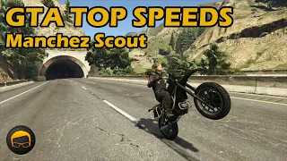 Fastest Motorcycles (Manchez Scout) - GTA 5 Best Fully Upgraded Bikes Top Speed Countdown