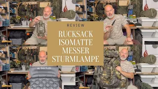 Ausrüstungs Review / Rucksack, Isomatte, Messer, Sturmlaterne