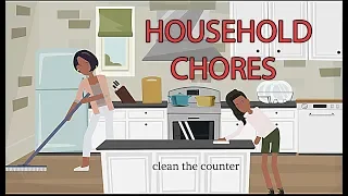 Talking about household chores in English - short dialogues