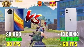 POCO X3 PRO VS IPHONE 11 😱 PUBG TDM TEST🔥 | ANDROID 90 FPS vs IOS 60 FPS | Pubg Mobile