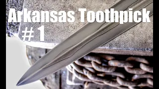 Forging Arkansas Toothpick With Damascus Power Core: Double Edge Dagger Blade Smithing, Knife Making