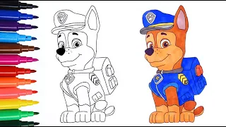 How to Draw Paw Patrol CHASE | The Mighty Pup | #art #drawing #pawpatrol #cartoon