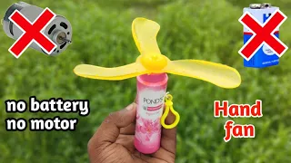 how to make hand fan without battery and motor || hand fan making || powerfull hand fan