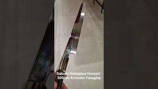 Satoshi Nakagawa Honyaki 300mm Kiritsuke Yanagiba - Morihiro sharpened