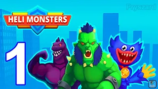 Heli Monsters - Gameplay Walkthrough Part 1 Tutorial Levels 1-8 (iOS,Android)