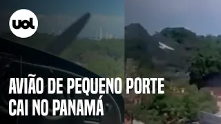 Avião cai e passageiro grava vídeo do momento do impacto; aeronave caiu em rodovia, no Panamá