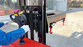 EFFICIENT AND CONVENIENT HANDLING TOOL ｜SEMI ELECTRIC STACKER WITH HOOKS