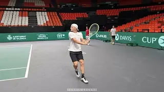 The huge strokes of the explosive Alejandro Davidovich Fokina (APT n°25) | Practice Davis Cup 2023