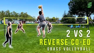 Close Game - 2 vs 2 Reverse Coed Grass Volleyball