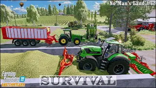 Survival in No Man's Land #62🔸Building a Pigsty & a Silage Pit. Making Grass Silage🔸FS 22🔸4K