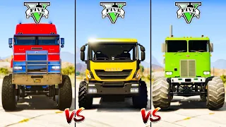 Monster Truck vs Monster Bus vs Monster Rally Hauler - GTA 5 Mods Which monster truck is better?