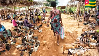 Rural  village market day in Zafi Togo west Africa. Cost of living in an African village 🇹🇬