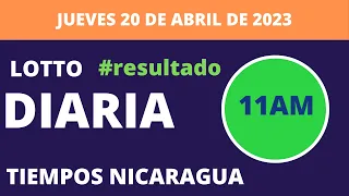 Resultados | Diaria 11:00 am Lotto Nica hoy jueves 20 abril  2023. Loto Jugá 3, Loto Fechas