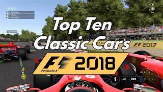 Top 10 Classic Cars for F1 2018