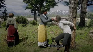 Tilly gives Water to Kieran Duffy (Hidden Scene) - Red Dead Redemption 2