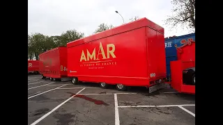 Arrivée des convois du cirque AMAR Production CAPLOT à SAINT-FLOUR le 24 avril 2024