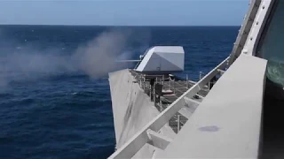 MK 110 57mm Gun Live Fire Exercise Aboard USS Montgomery